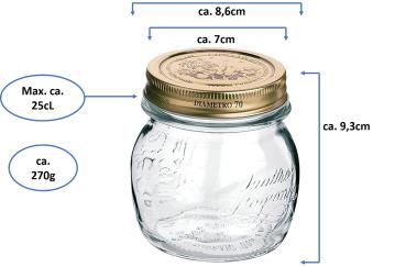 Preview: Quattro Stagioni Marmeladenglas Einmachglas 250ml - 12 Stück